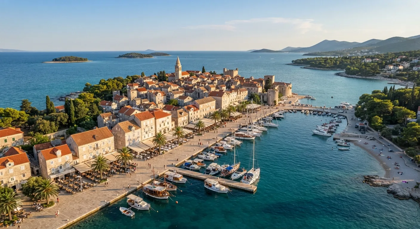 Kombi prevoz Beograd → Sveti Filip i Jakov — Sveti Filip i Jakov sa rivom, lučicom i zvonikom · Apex Travels